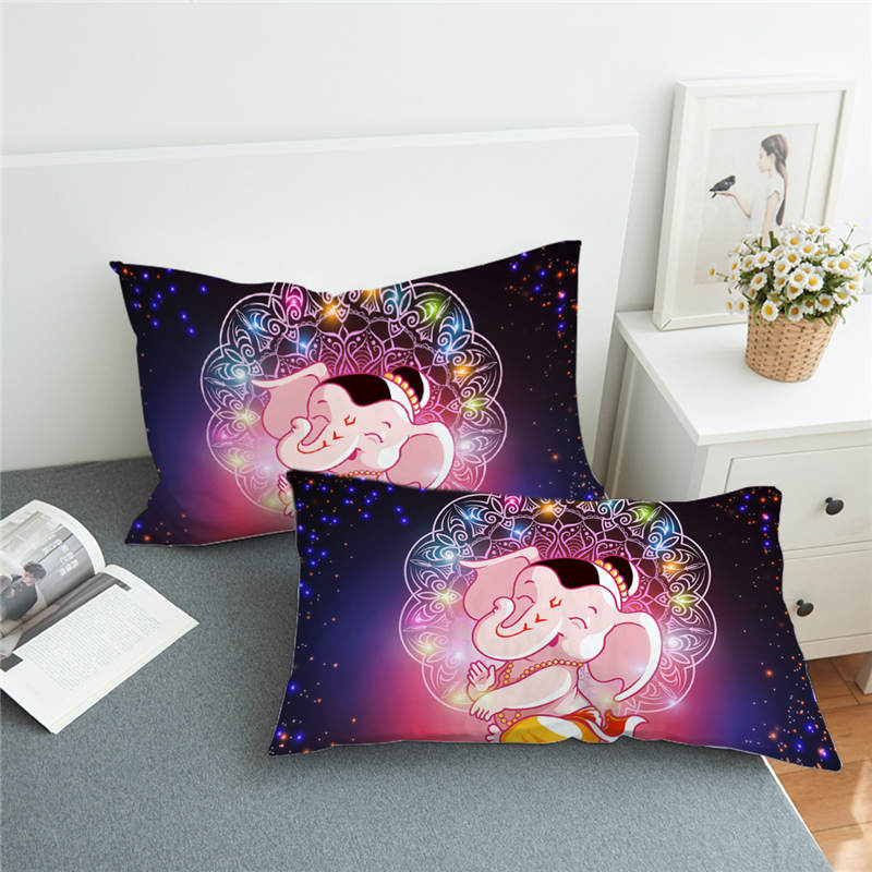 Cartoon Baby Elephant With Rosary Pillowcase