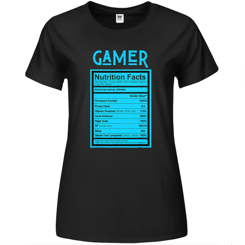 Nutritional Facts Shirt, Gamer Nutrition Facts Shirt, Gamer Nutritional Facts Men Women Gamers Gaming Shirts Premium Womens T Shirts