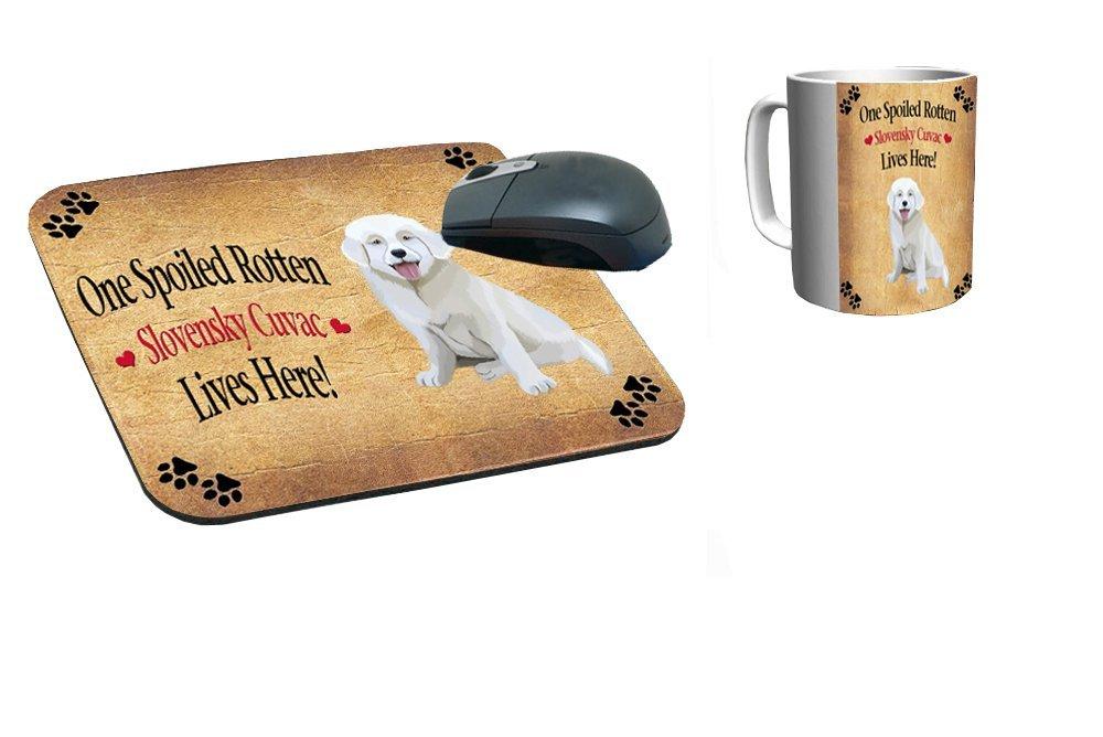 Spoiled Rotten Slovensky Cuvac Puppy Dog Mug & Mousepad Combo Gift Set