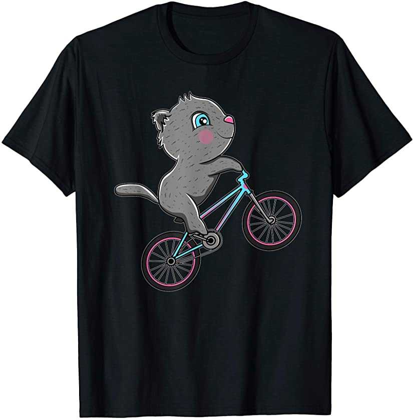 Cat On Bike I Kitten Riding BMX doing Freestyle Stunts T-Shirt