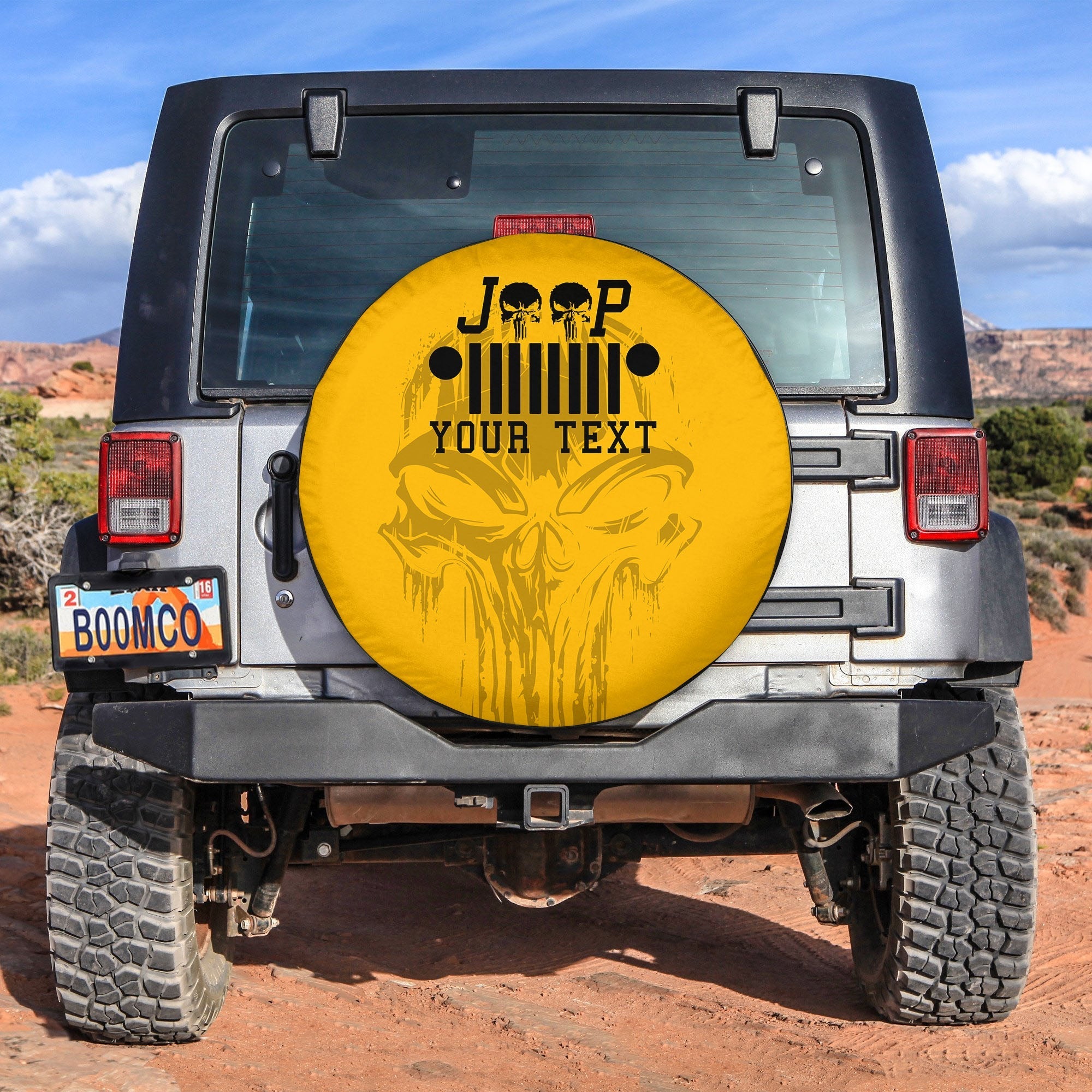 (Custom Personalised) Skull Jeep Spare Tire Cover Simple Style No.1 Lt6