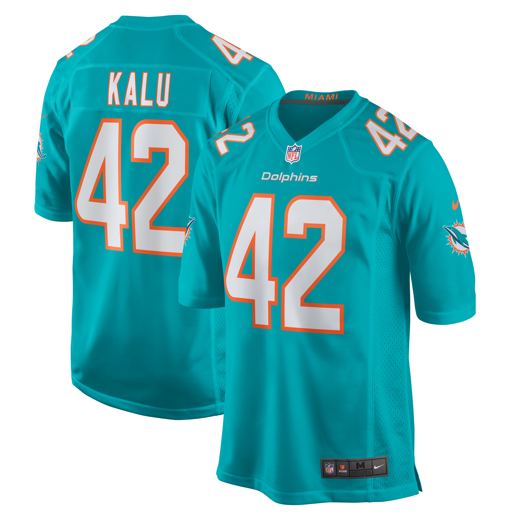 Men’s Miami Dolphins Joshua Kalu  Aqua Team Game Jersey