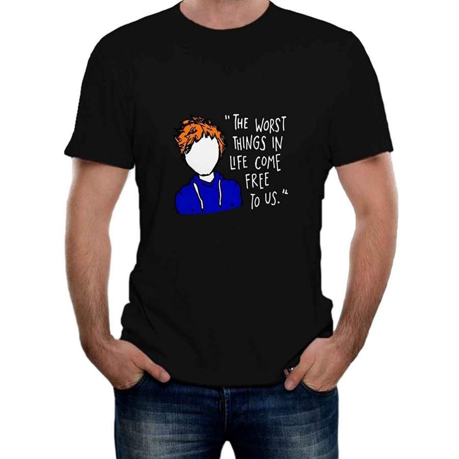 Tshirt for Man Ed Sheeran The A Team Lyric Cartoon Men Short Sleeve T-shirt Printed T-shirt