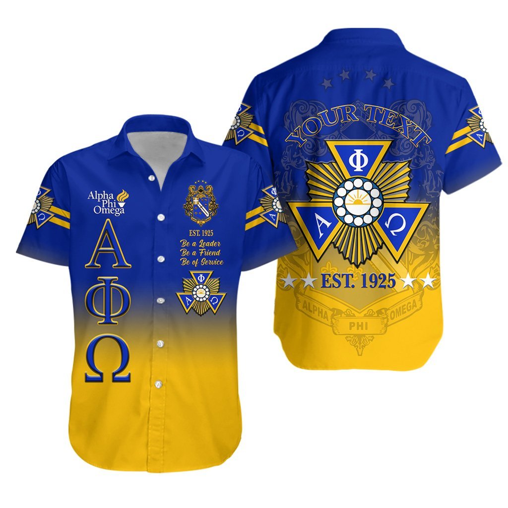 (Custom Personalised) Alpha Phi Omega Apo Hawaiian Shirt Original Style – Gradient Blue Lt8