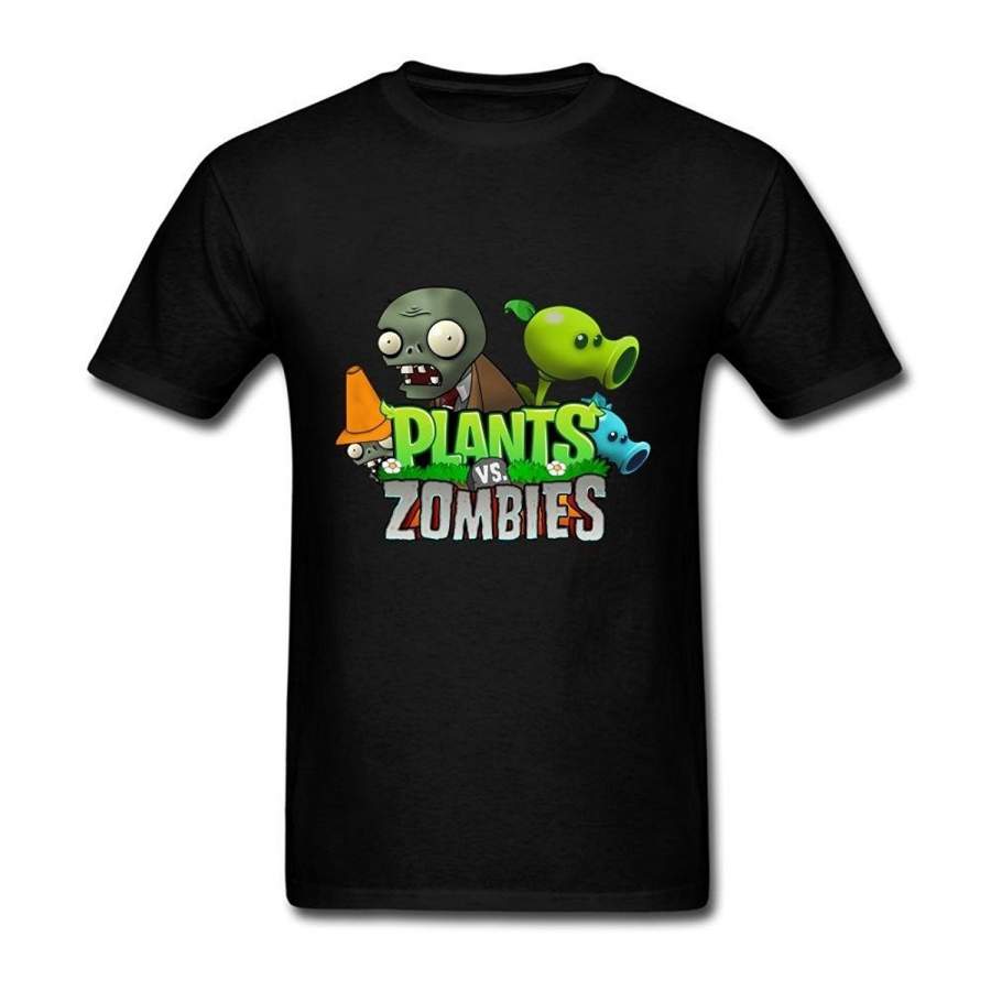 Organic Cotton-Plants Vs Zombies Poster O Neck T-Shirts For Man