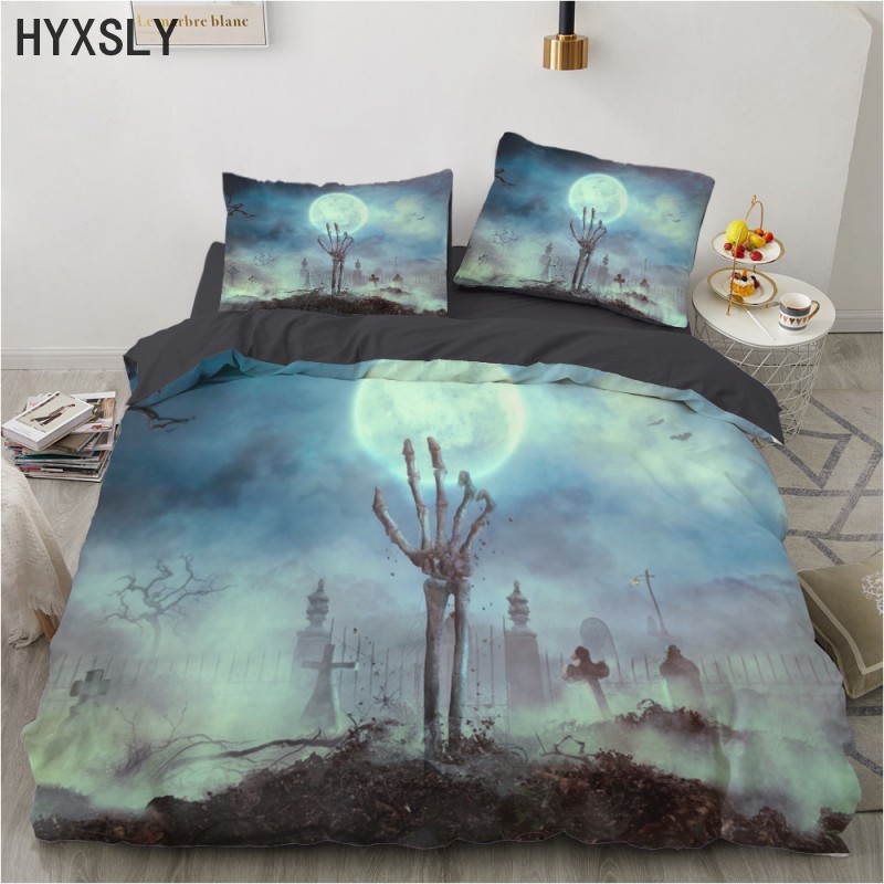 Trick Or Treat Printed Halloween 3D Bedding Set Cartoon Home Decor Duvet Cover With Pillowcase Bedclothes