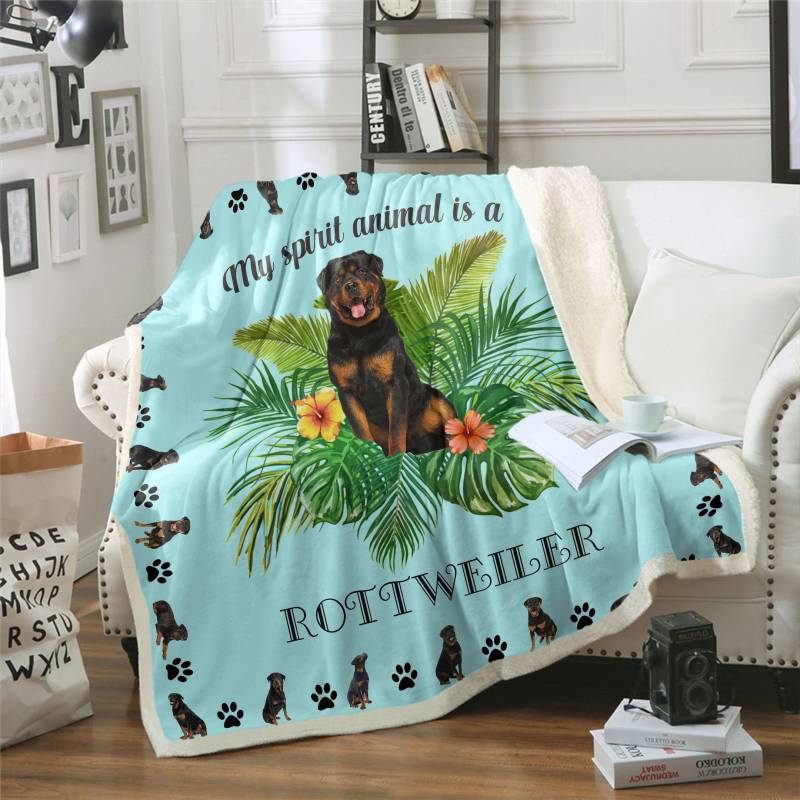 Rottweiler My Spirit Animal CLH2612385F Sherpa Fleece Blanket