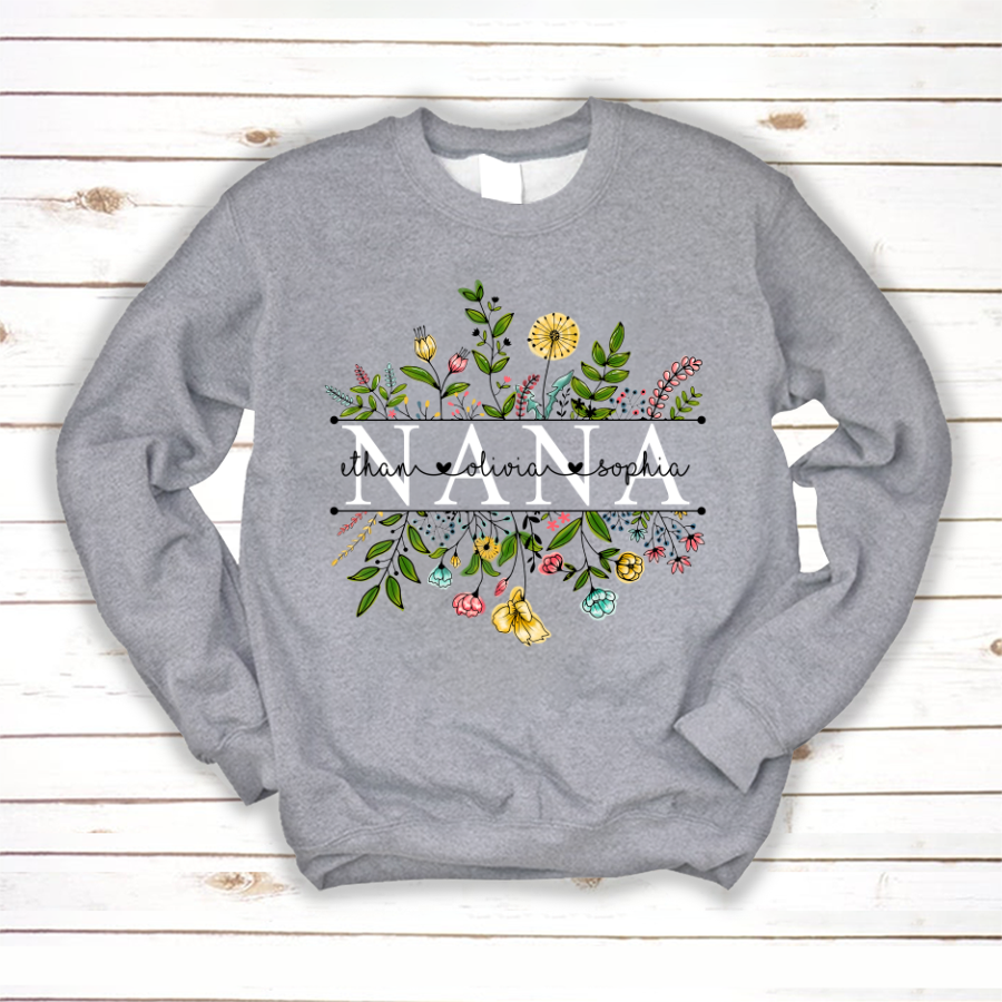 Wildflowers Nana And Grandkids Sweatshirt