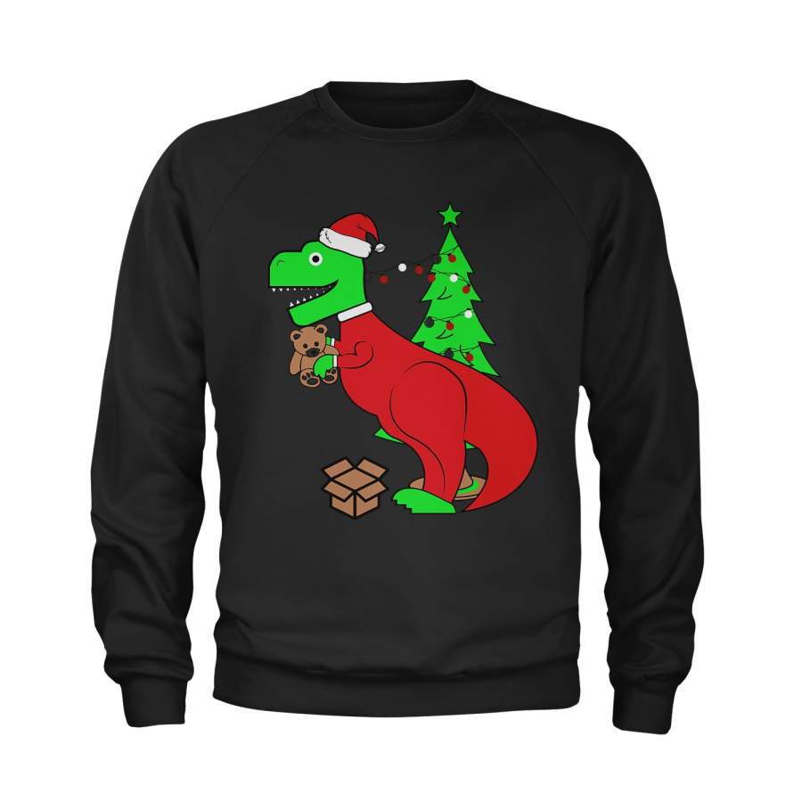 Tyrannosaurus Rex Ugly Christmas Youth-Sized Crewneck Sweatshirt