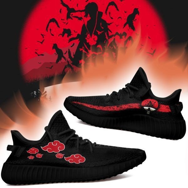 Akatsuki Uchiha Naruto Black Yeezy Sneakers Shoes Yeezy Sneakers H94