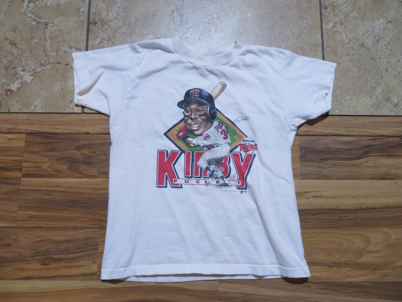 Vintage Kirby Puckett Caricature 1980S M Sportswear Minnesota Twins T Shirt 10 12 Baseball