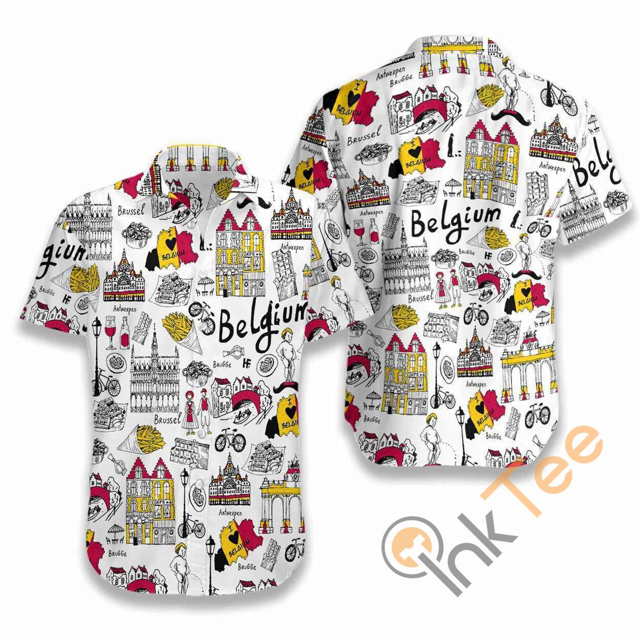 I Love Belgium Doodle Hawaii Shirts Ha110943