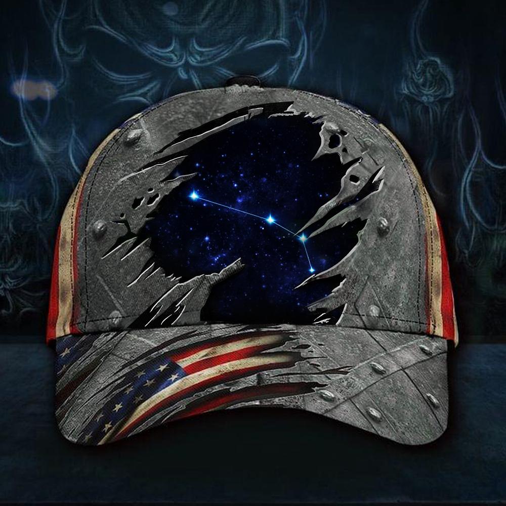 ViticStore™Aries Zodiac Hat 3D Print Vintage American Flag Cap