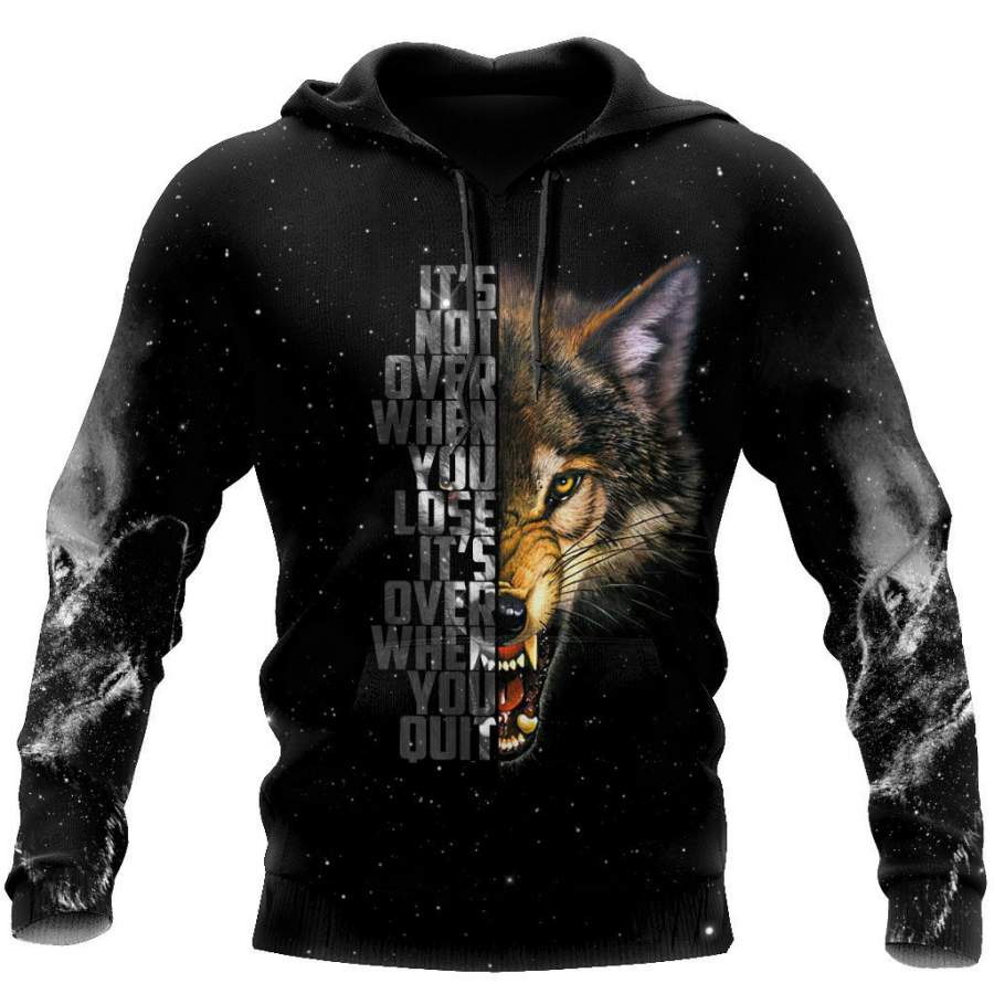 Wolf Never Quit 3D All Over Printed Unisex Deluxe Hoodie ML