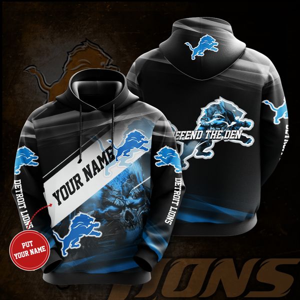 Personalized Detroit Lions No602 Custom Hoodie 3D