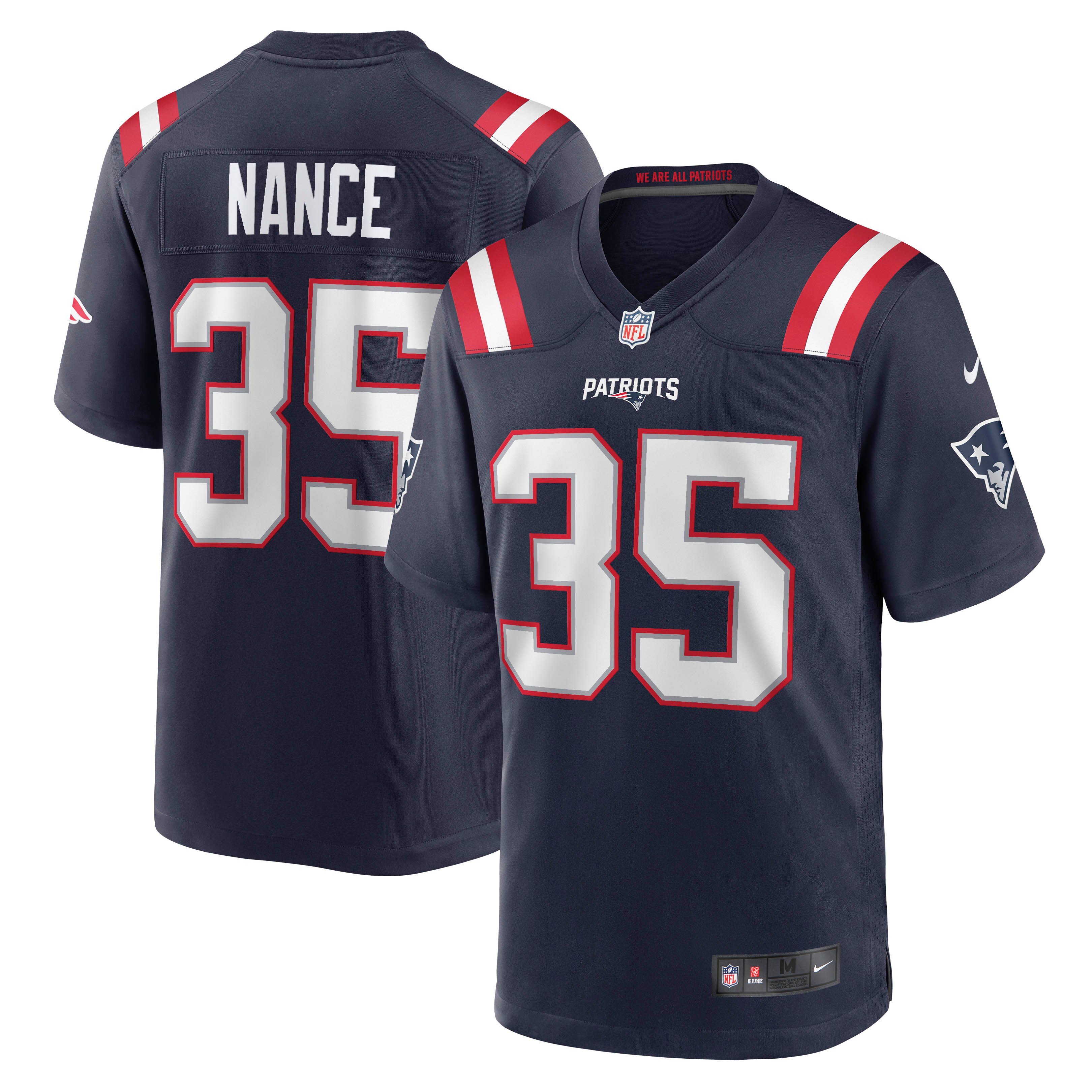 Men’s New England Patriots Jim Nance Navy Retired Player Jersey