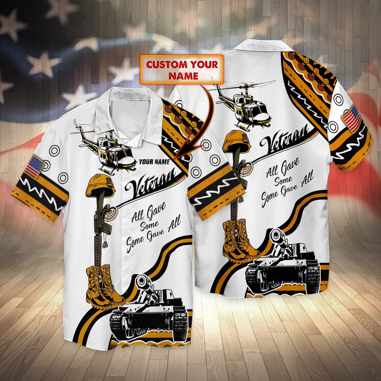 Veteran – Personalized Name 3D Hawaiian Shirt – Nmd 68