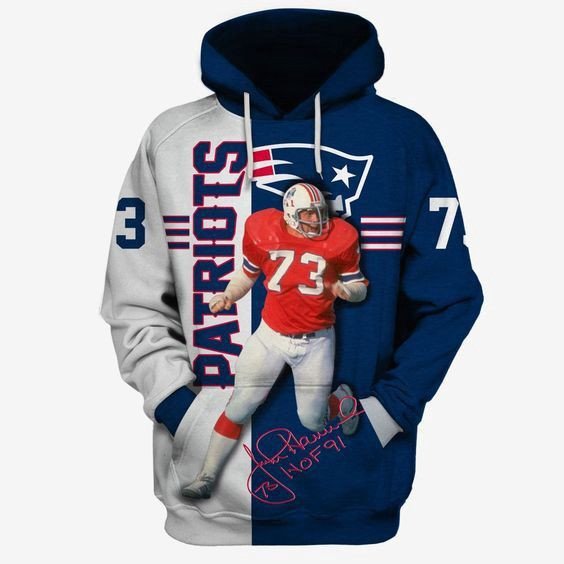 New England Patriots John Hannah 27 Unisex 3D Hoodie Gift For Fans