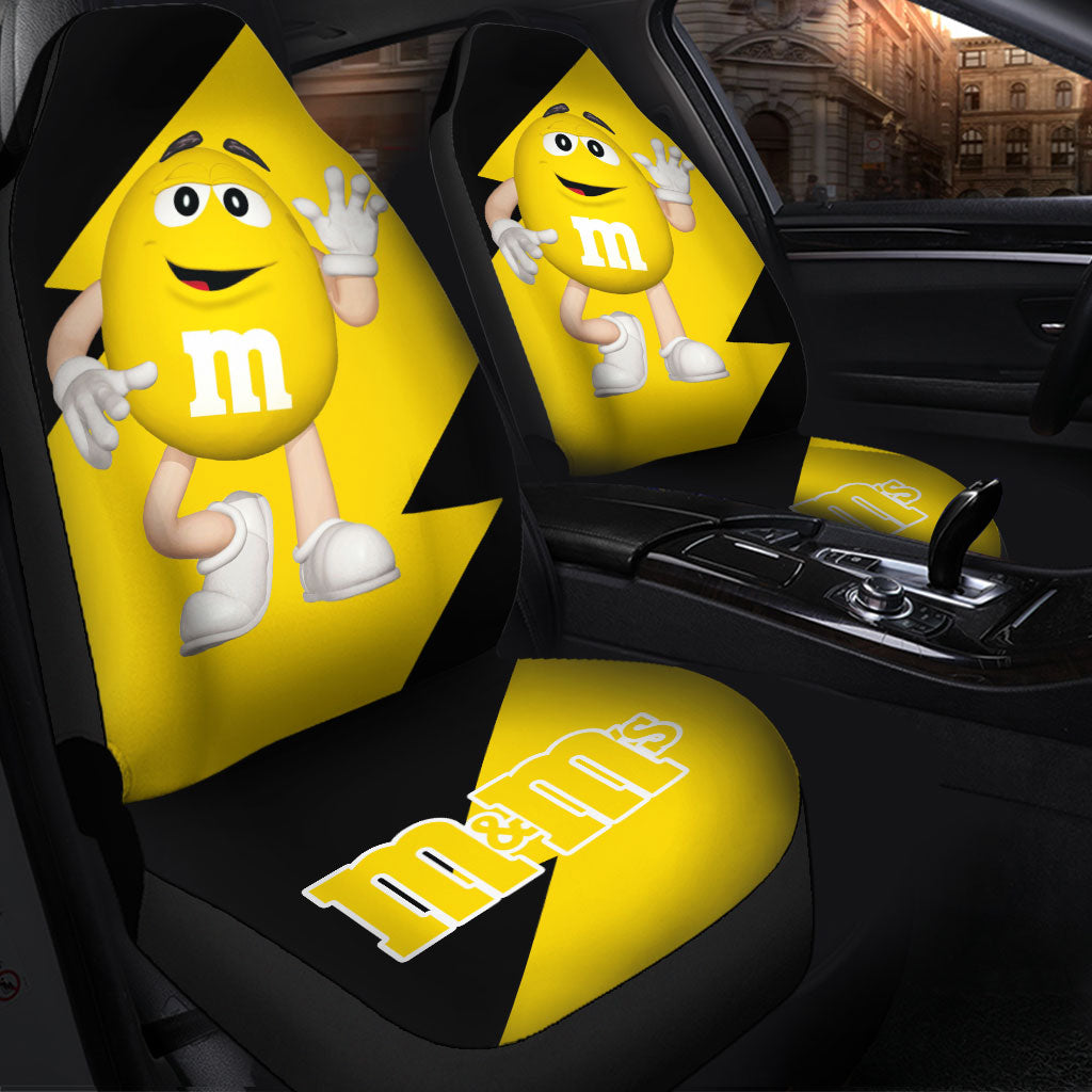 M&M’S Candy Ice Cream Cones Chocolate Yellow Car Seat Covers Custom Car Accessories