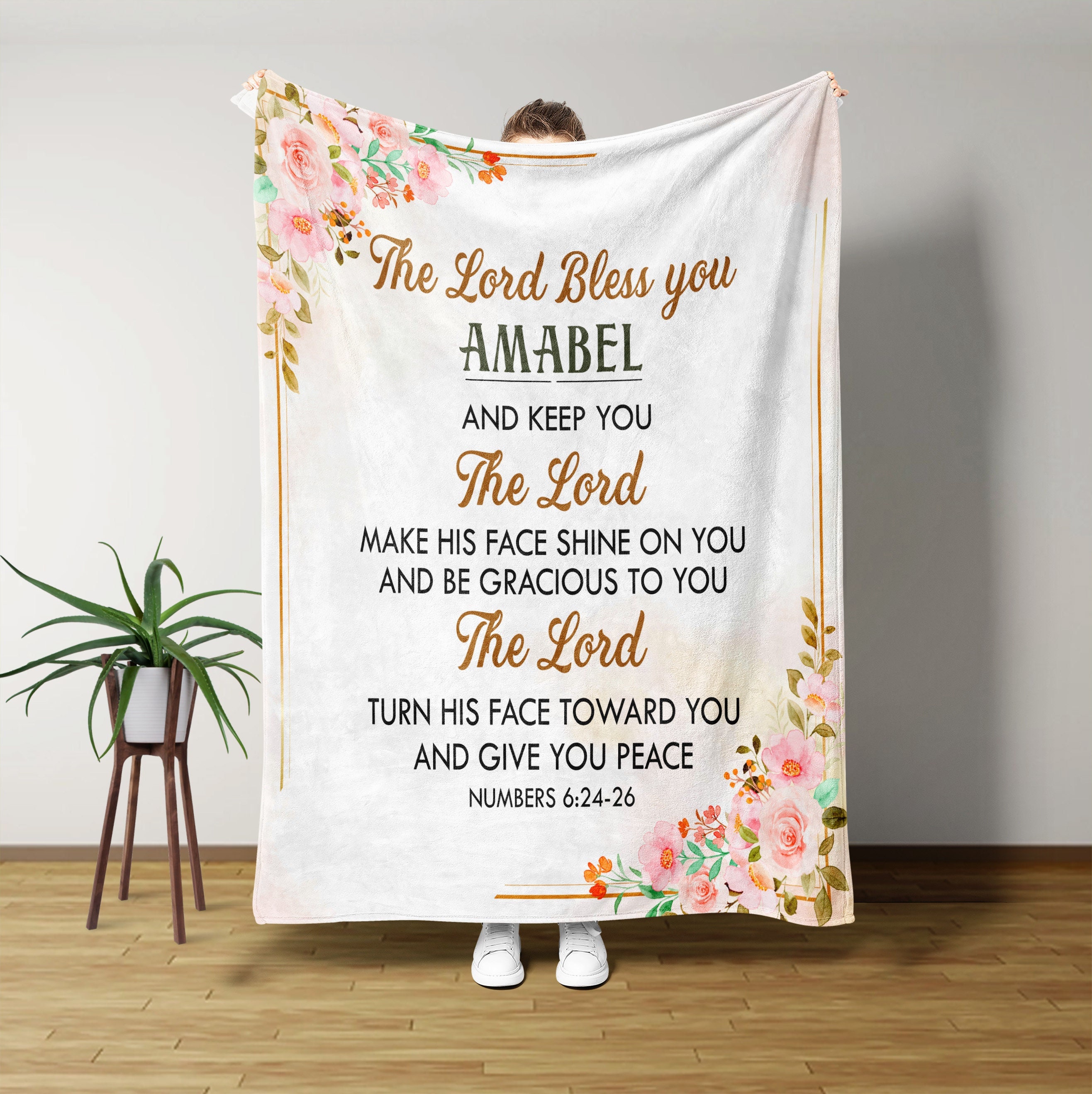 The Lord Bless You And Keep You Custom Name Blanket, Personalized Gift For Christian, God’s Lover Gift.