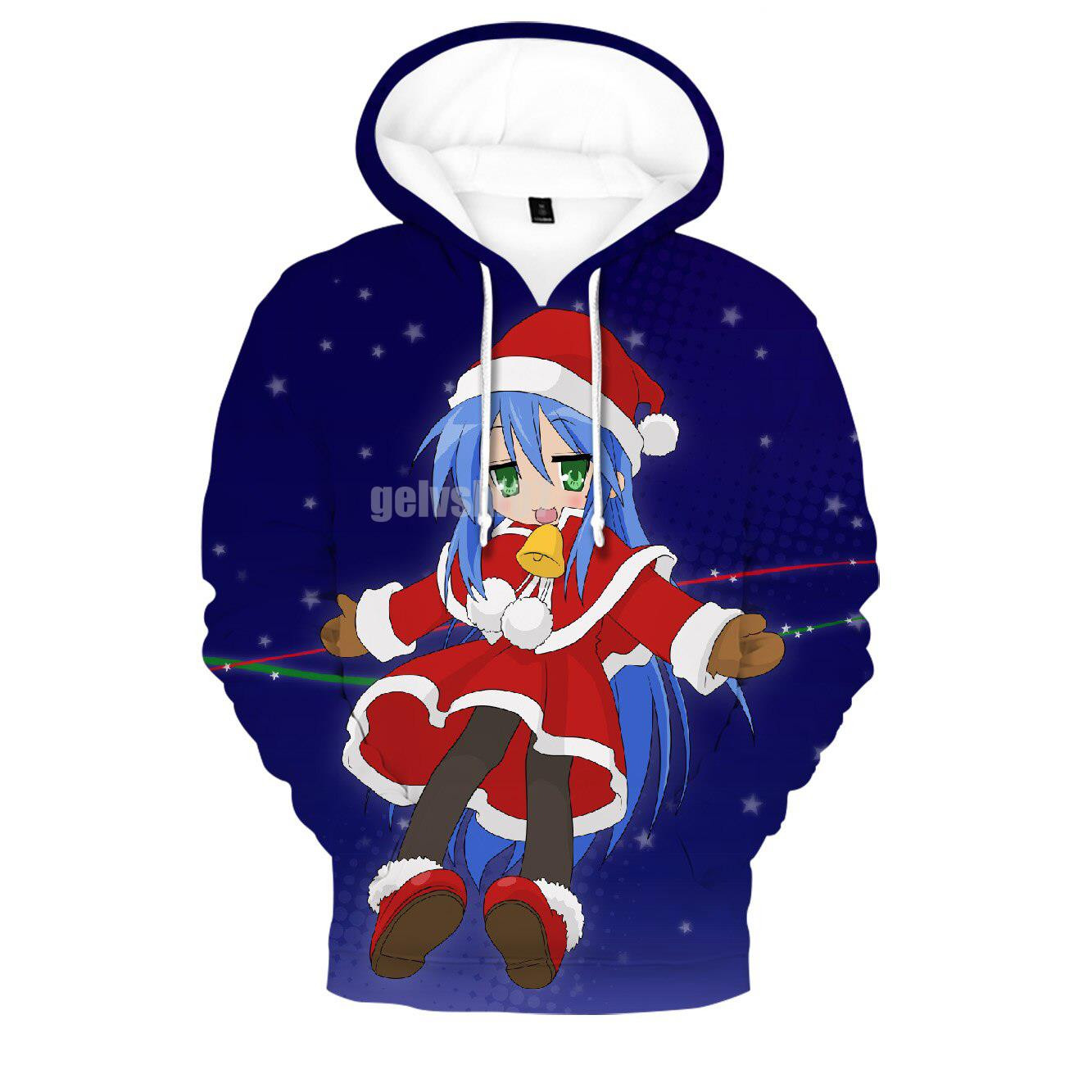 Anime Lucky Star Christmas Izumi Konata 3D Printed Hoodie Sweatshirts Streetwear Oversized Hoodies