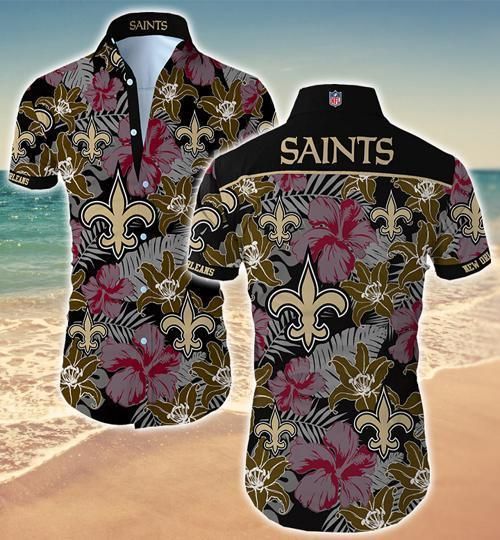 New Orleans Saints Hawaii Fit Body Shirt Summer Button Up Shirt For Men Beach Wear Short Sleeve Hawaii Shirt