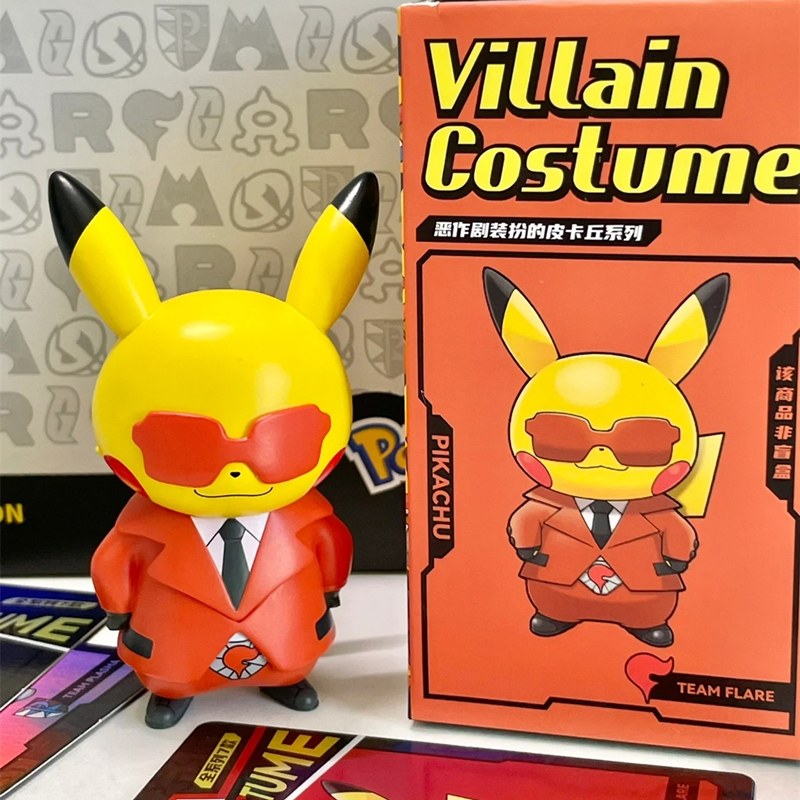 7 Style Pokemon Pikachu Anime Figures Villain Series Toys Prank Dress Up Desktop Car Model Kawaii Ornaments For Birthday Gifts alx