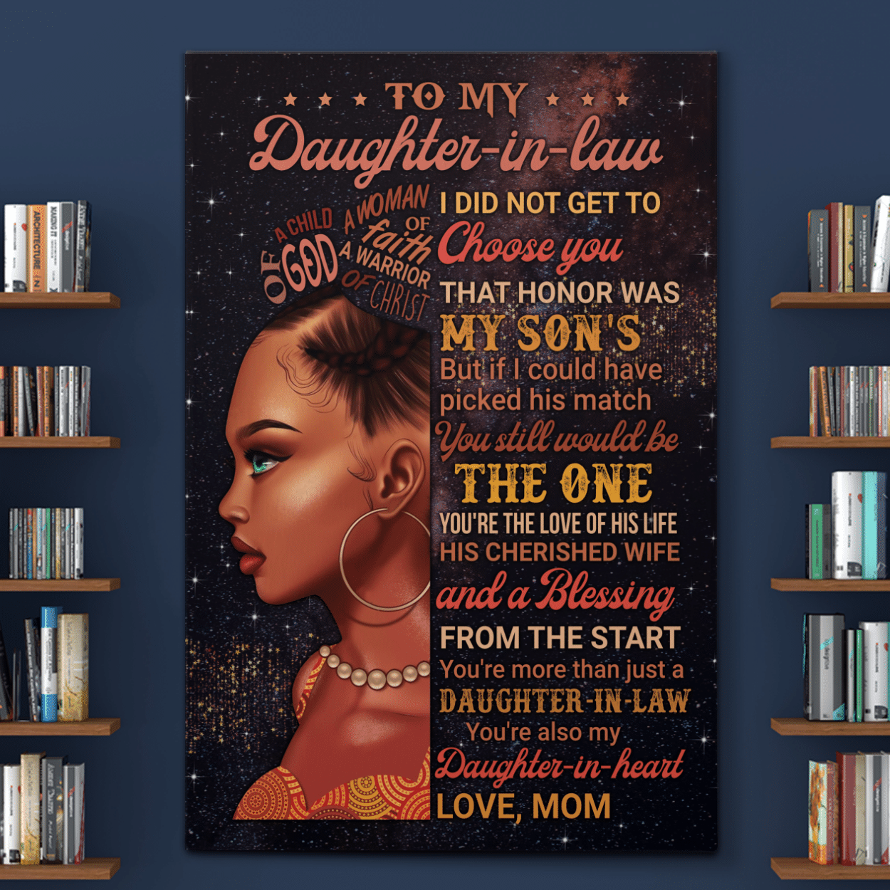 Canvas For Daughter-In-Law Black Girl Canvas I Did Not Get To Choose You Wall Decor Poster Canvas