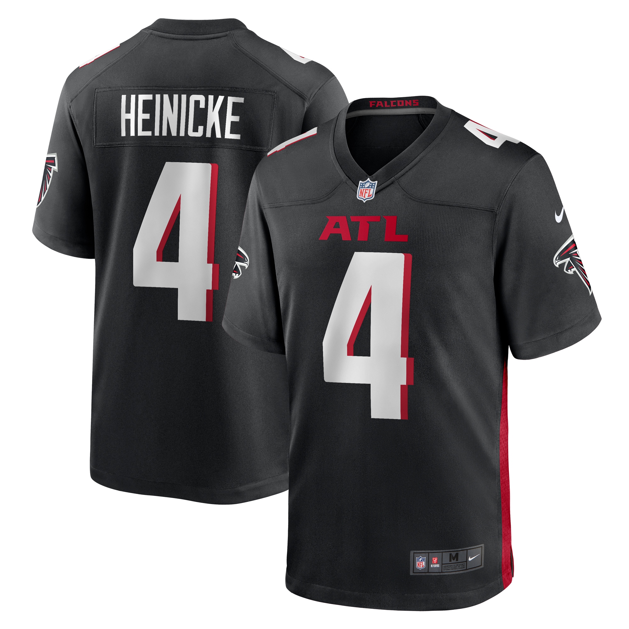 Taylor Heinicke Atlanta Falcons Game Player Jersey – Black