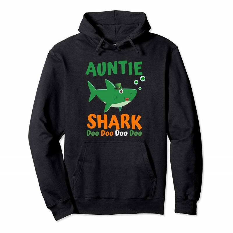 Auntie Shark Irish Shirt St Patricks Day Shirt Aunt Women Pullover Hoodie