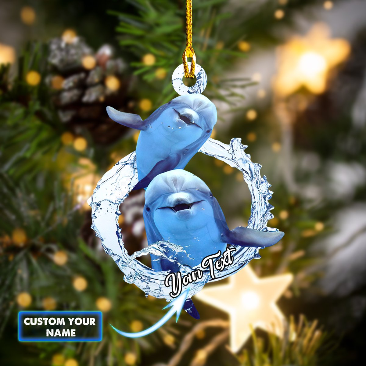 Custom Text Dolphin Trainer Shaped Ornament