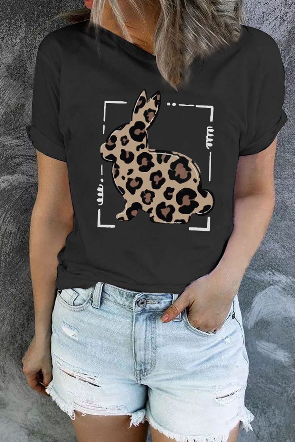 Leopard Bunny Short Sleeve Tee