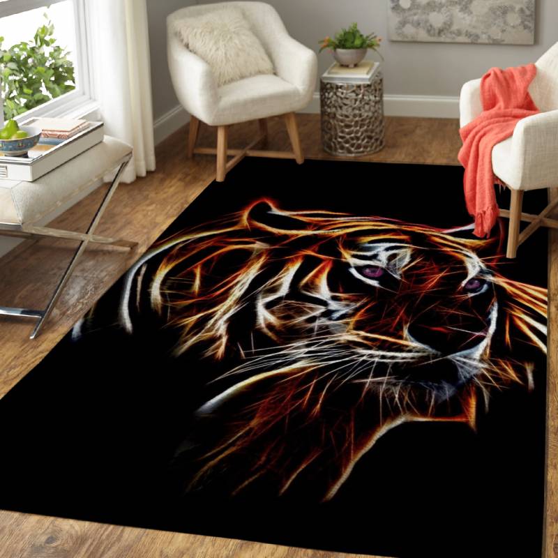 tiger fractal – Animals Area Rug Carpet