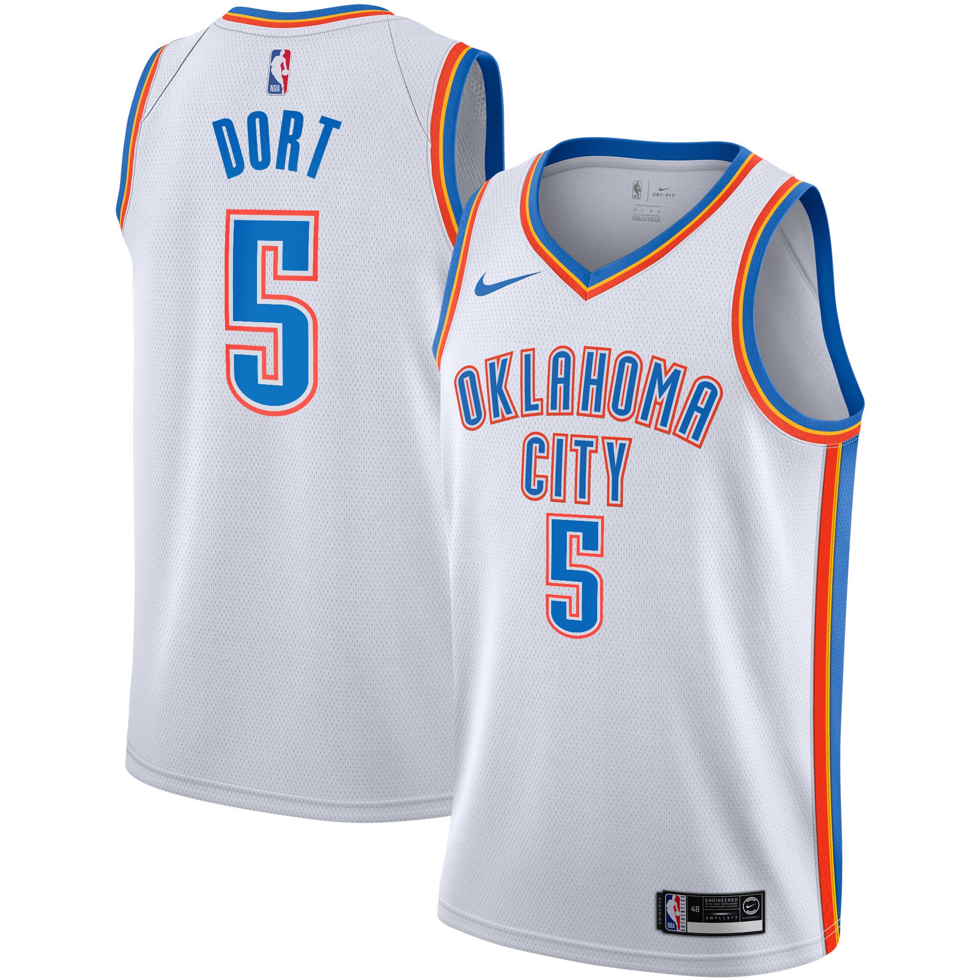 Oklahoma City Thunder Association Edition Swingman Jersey – White – Luguentz Dort – Youth