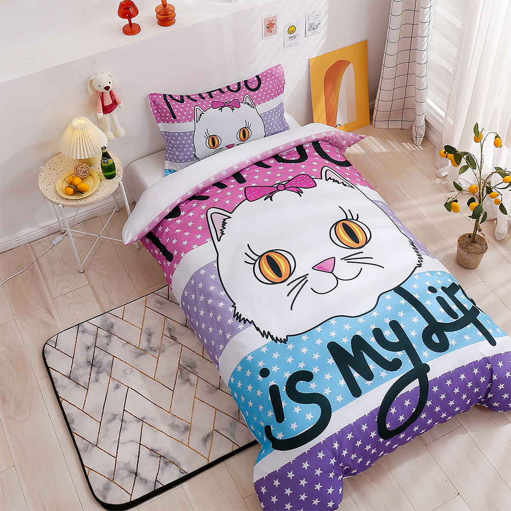 3D Cartoon Animal Cat Quilt Cover Set Bedding Set Duvet Cover Pillowcases 159