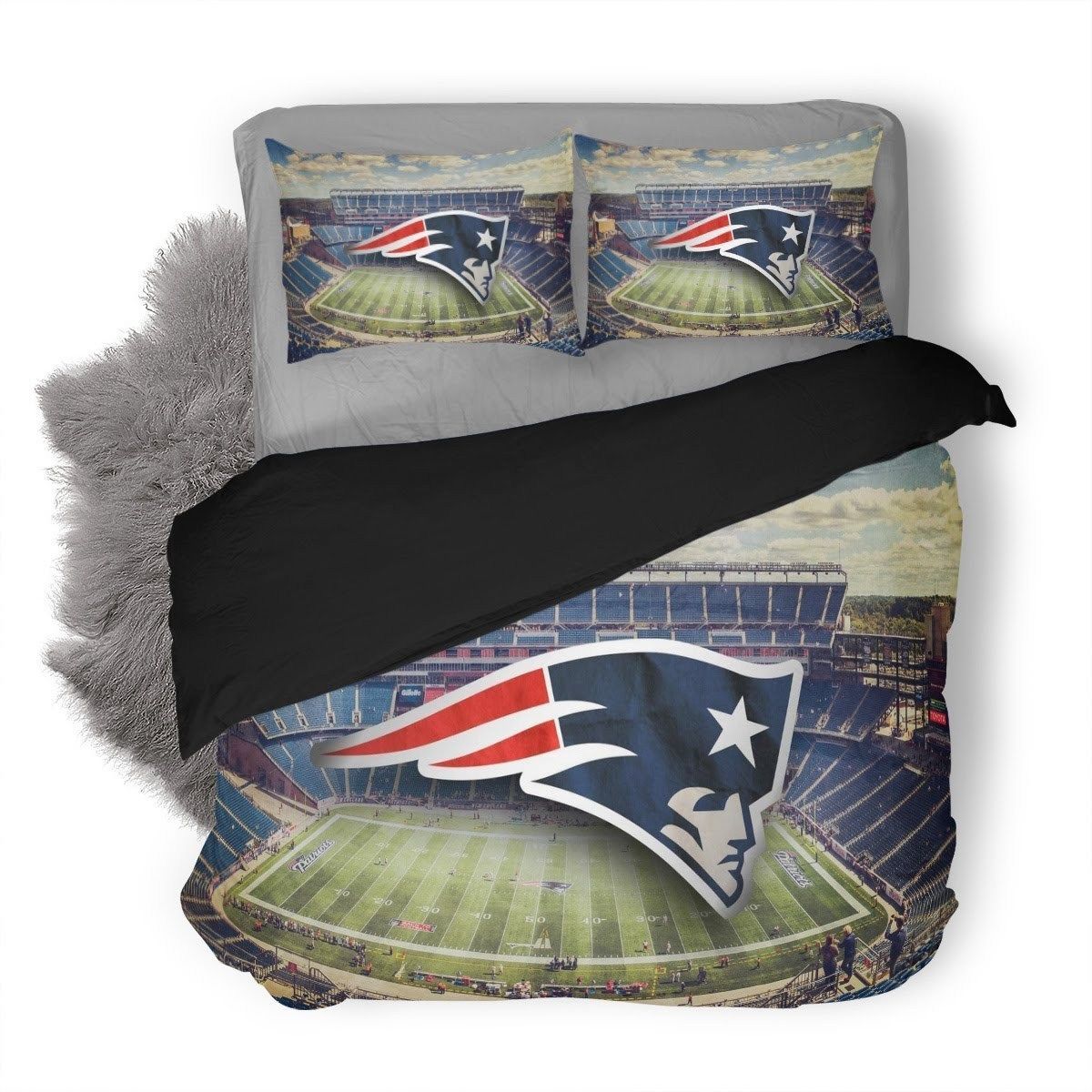 New England Patriots Logo In The Field 3D Printed Bedding Set Duvet Cover X Amp Pillow Cases