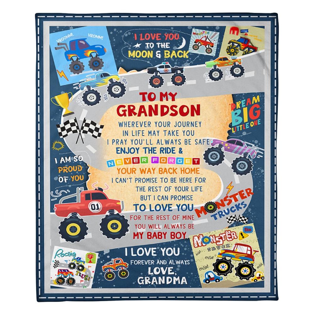 To My Grandson To Love You Fleece Blanket Family Gift Home Decor Bedding Couch Sofa Soft And Comfy Cozy