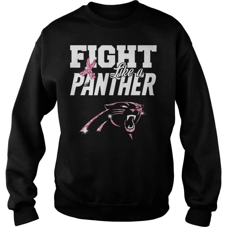 Official Carolina Panthers: Fight like a panther Breast cancer Sweatshirt