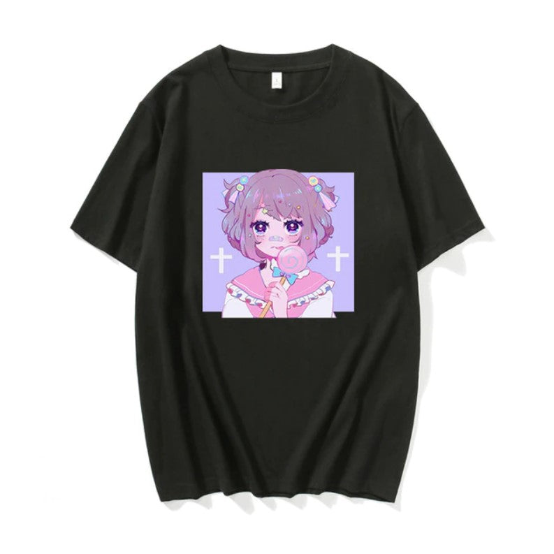 Pink Tshirt Girl Kawaii Style Candy