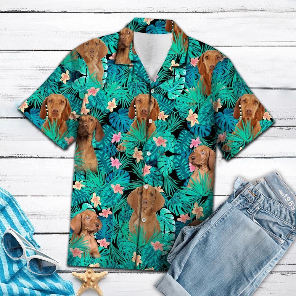 Vizsla Tropical Aloha Hawaiian Shirt Colorful Short Sleeve Summer Beach Casual Shirt For Men And Women