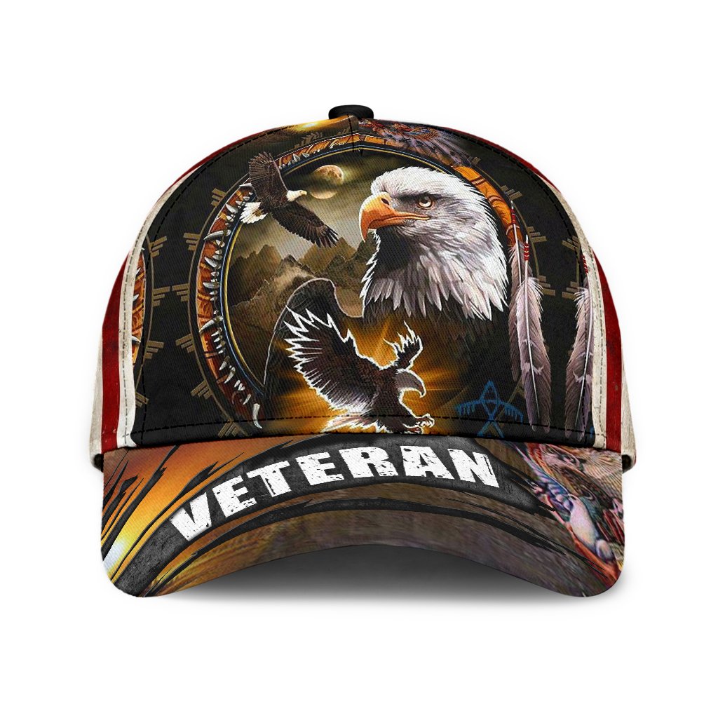 Veteran 3D Eagle Circle All Over Printed Classic Cap 01