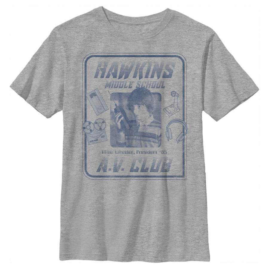 Stranger Things Boy’s Hawkins Middle School A.V. Club  T Shirt