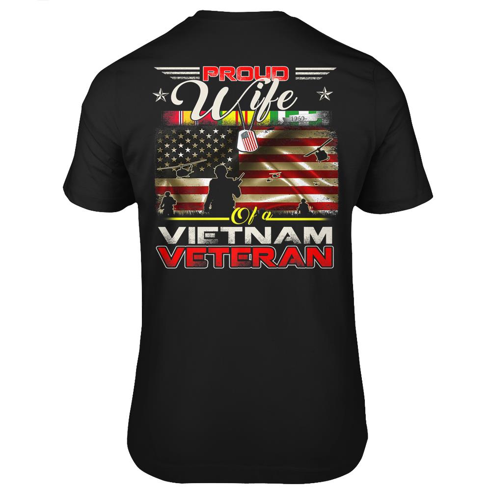 Proud Wife Of Vietnam Veteran Tshirt Gift For Women T Shirts Print On Back