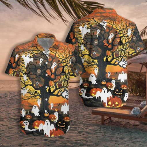 Halloween Night Of Pumpkin Ghost Hawaii Gift For Shirt Ha12172