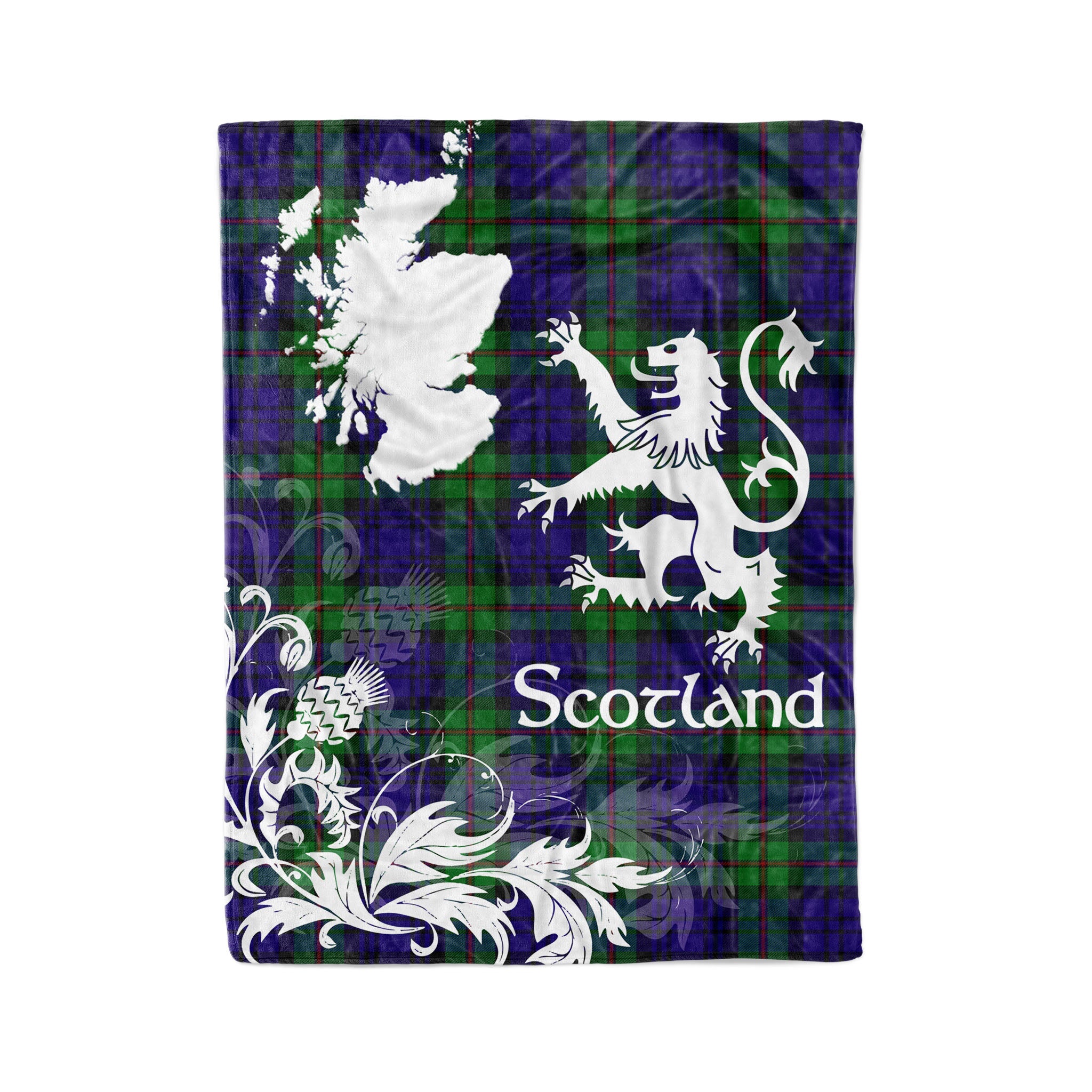 Tartan Plaid Fleece Blanket Tartan Blanket Thistle And Lion Scottish Clan Mackinlay Modern Plaid Blanket