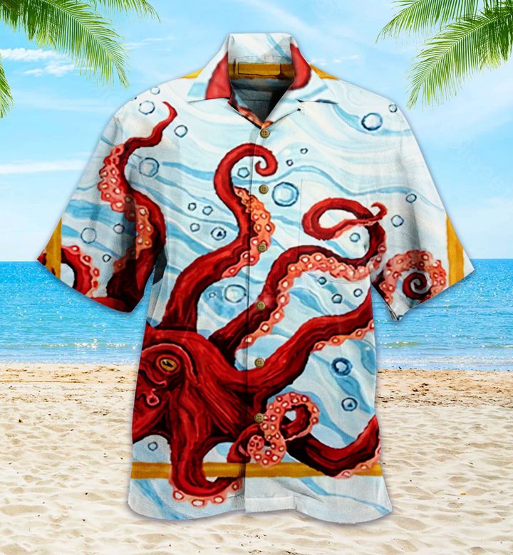 Octopus Frame Red Hawaii Shirt Ha98479