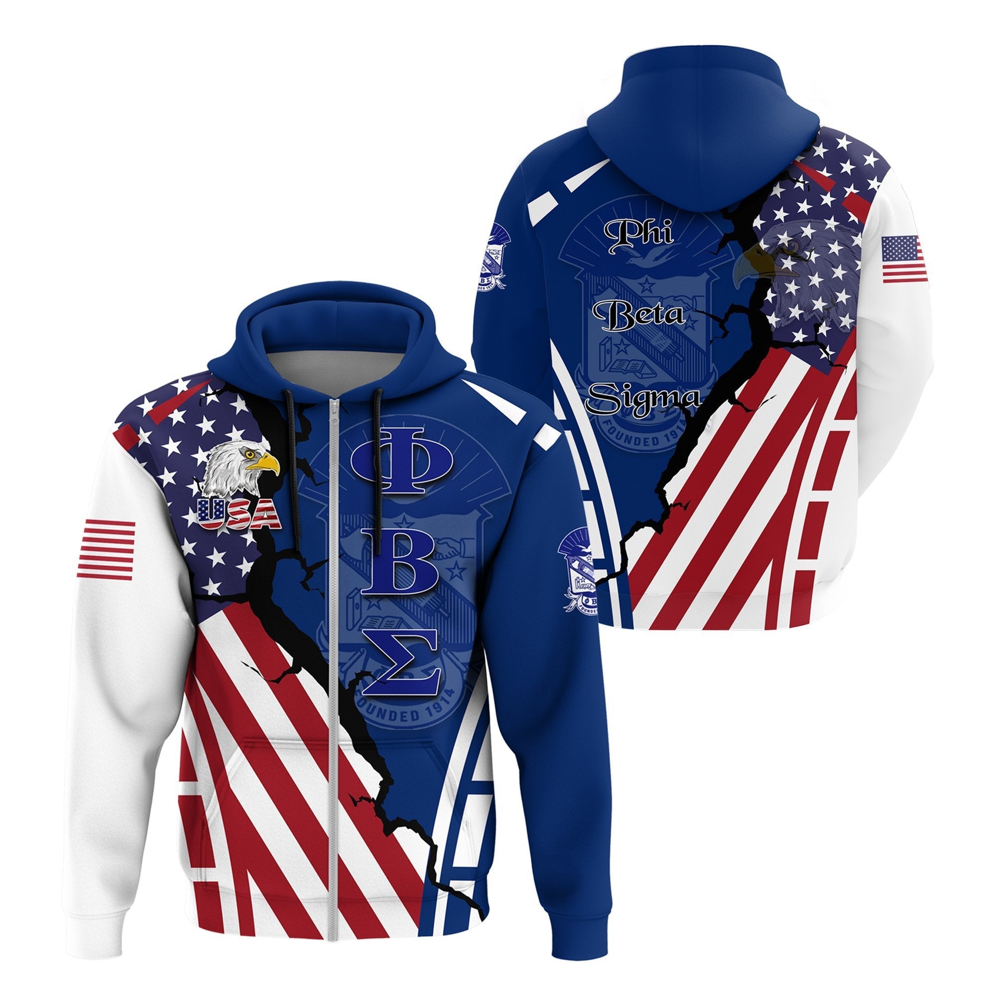 Fraternity Hoodie – American Phi Beta Sigma Zip Hoodie