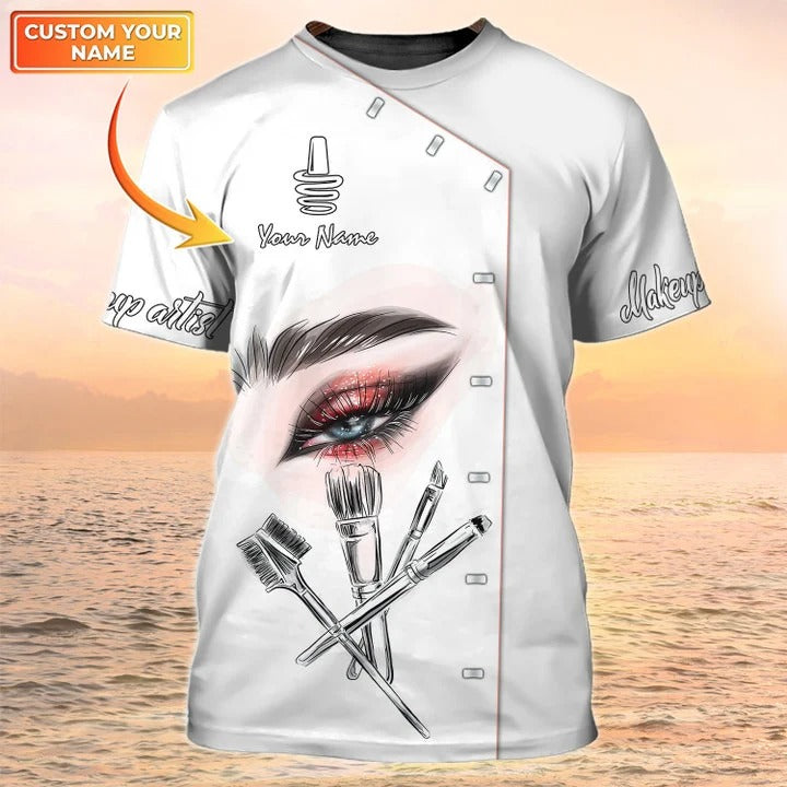 Makeup Artist Personalized Shirt Lashes Tshirt White [Non Workwear]