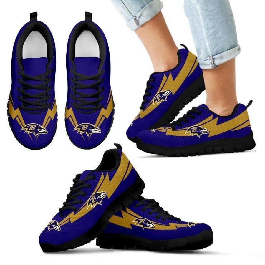 Three Amazing Good Line Charming Logo Baltimore Ravens Sneakers #798