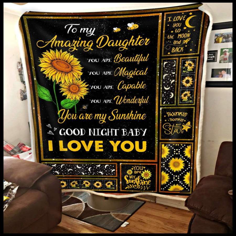 Blanket Gift For    Daughter You Are My Sunshine Love You